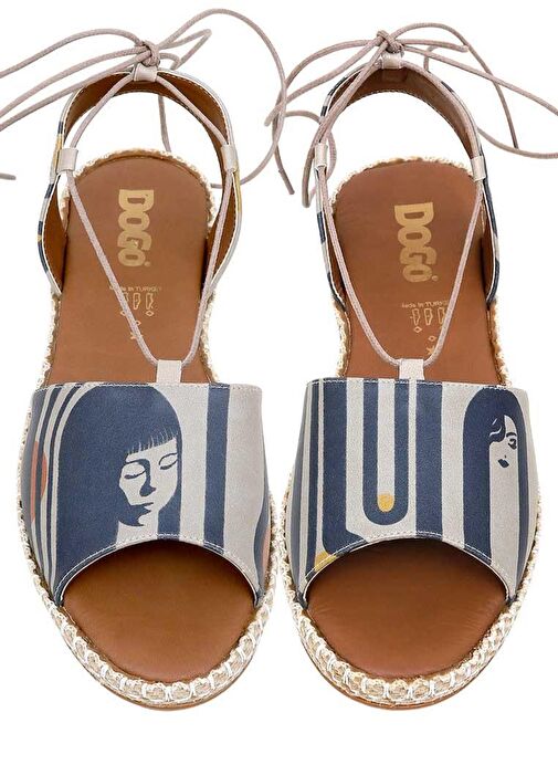 Kadın Vegan Deri Çok Renkli Bağcıklı Sandalet - Love Long Hair Tasarım - Görsel 3