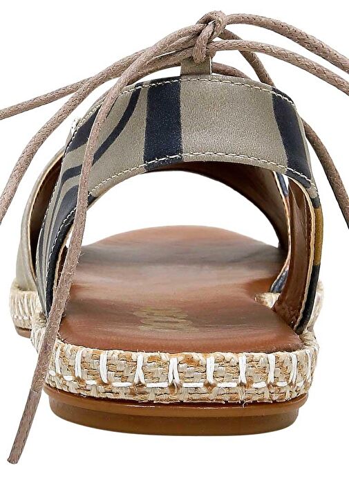 Kadın Vegan Deri Çok Renkli Bağcıklı Sandalet - Love Long Hair Tasarım - Görsel 6