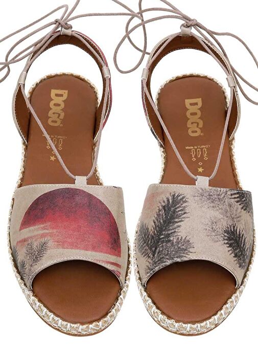 Kadın Vegan Deri Çok Renkli Bağcıklı Sandalet - Stork in the Flight Tasarım - Görsel 3
