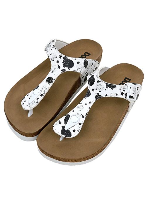 Kadın Vegan Deri Beyaz Parmak Arası Terlik - Count Sheeps Tasarım - Görsel 2