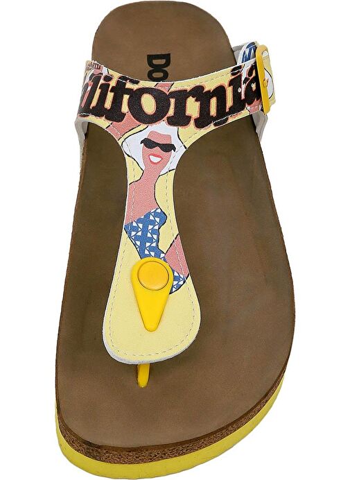 Kadın Vegan Deri Çok Renkli Parmak Arası Terlik - Southern California Tasarım - Görsel 6