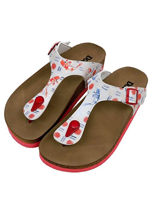 Kadın Vegan Deri Çok Renkli Parmak Arası Terlik - Red Fish Blue Fish Tasarım - Görsel 2