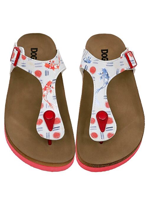 Kadın Vegan Deri Çok Renkli Parmak Arası Terlik - Red Fish Blue Fish Tasarım - Görsel 4