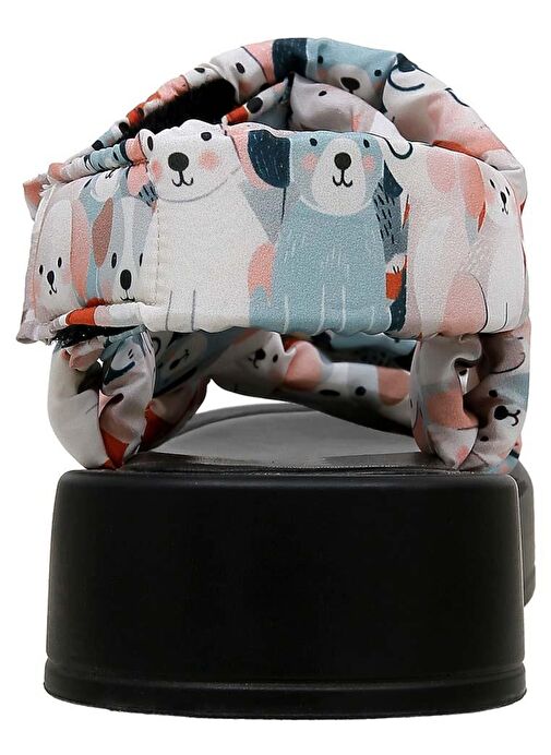 Kadın Vegan Deri Çok Renkli Kalın Taban Sandalet - Puppy Eyes Tasarım - Görsel 6