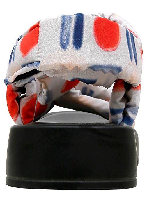 Kadın Vegan Deri Çok Renkli Kalın Taban Sandalet - Red Fish Blue Fish Tasarım - Görsel 6