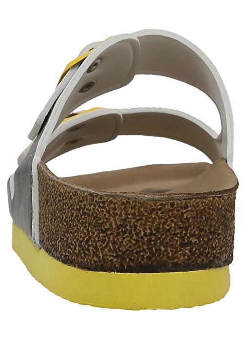 Kadın Vegan Deri Çok Renkli Terlik - Geometric Shapes Tasarım - Görsel 8