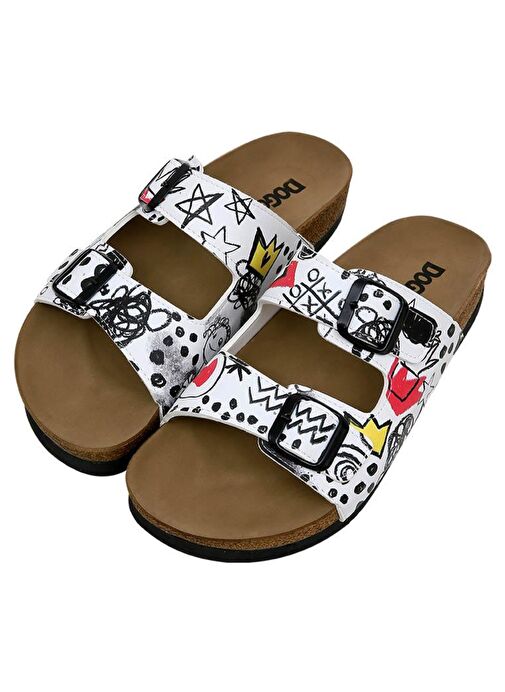 Kadın Vegan Deri Beyaz Terlik - Icon Tasarım - Görsel 2