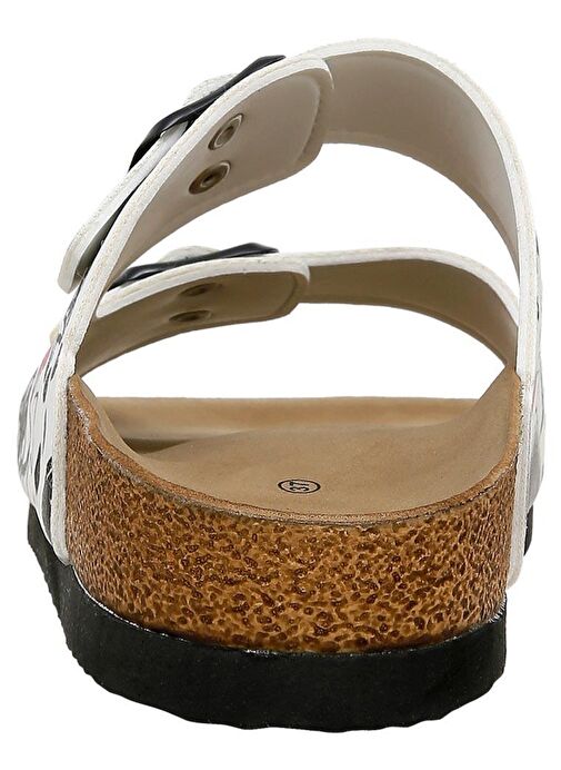 Kadın Vegan Deri Beyaz Terlik - Icon Tasarım - Görsel 7