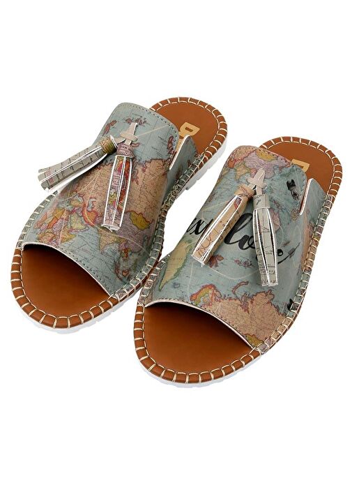 Kadın Vegan Deri Çok Renkli Terlik - Explore Tasarım - Görsel 2