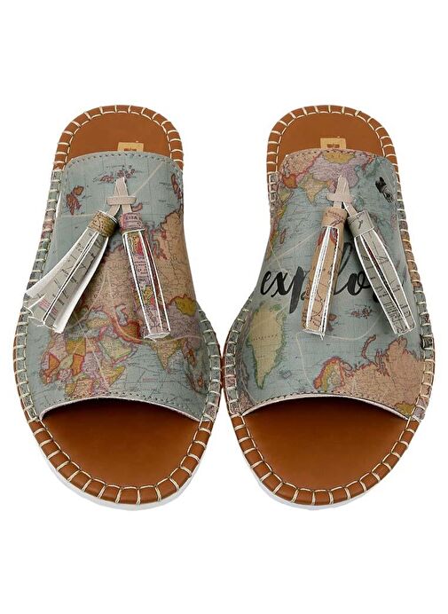 Kadın Vegan Deri Çok Renkli Terlik - Explore Tasarım - Görsel 3