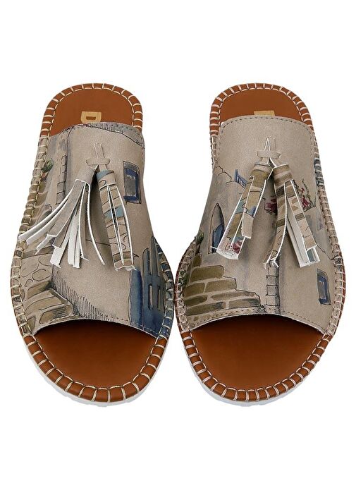 Kadın Vegan Deri Çok Renkli Terlik - Paperflowers Tasarım - Görsel 3