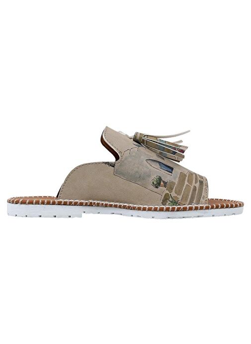 Kadın Vegan Deri Çok Renkli Terlik - Paperflowers Tasarım - Görsel 5