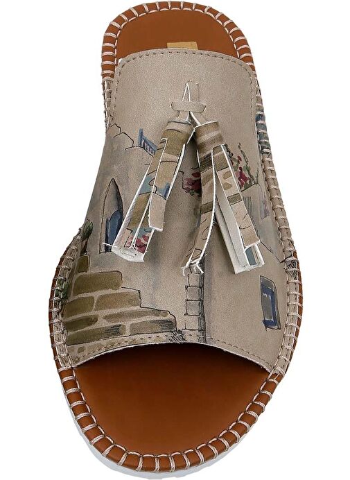 Kadın Vegan Deri Çok Renkli Terlik - Paperflowers Tasarım - Görsel 6