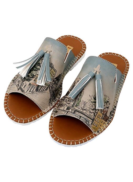 Kadın Vegan Deri Çok Renkli Terlik - Take a Walk Tasarım - Görsel 2