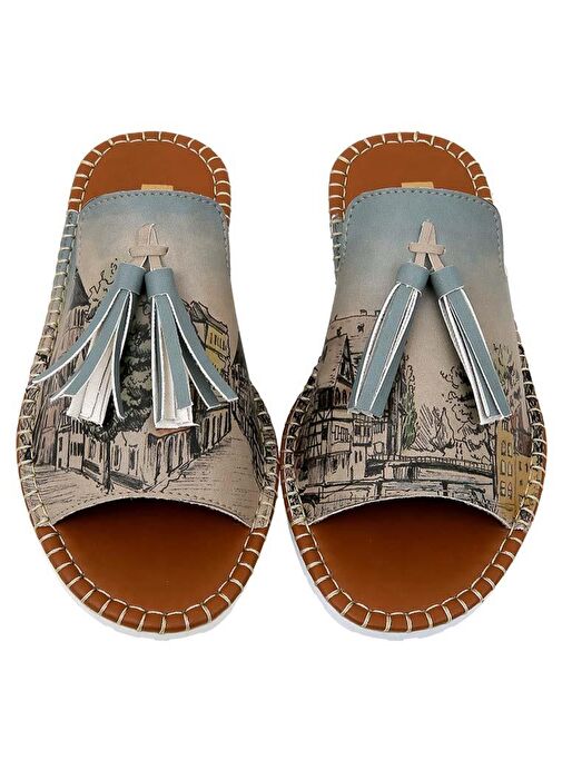 Kadın Vegan Deri Çok Renkli Terlik - Take a Walk Tasarım - Görsel 3