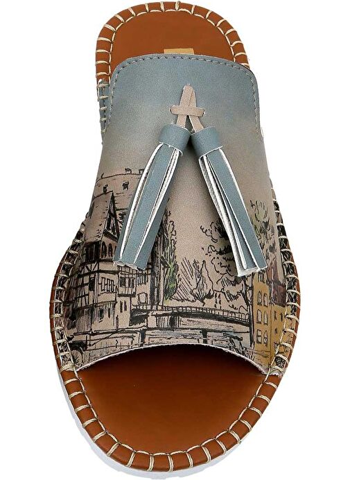 Kadın Vegan Deri Çok Renkli Terlik - Take a Walk Tasarım - Görsel 6