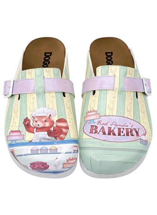 Kadın Vegan Deri Çok Renkli Terlik - Red Panda Bakery Tasarım - Görsel 3