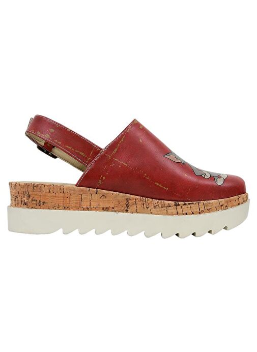 Kadın Vegan Deri Turuncu Kalın Taban Sandalet - Warner Bros Tom ve Jerry Tasarım - Görsel 5