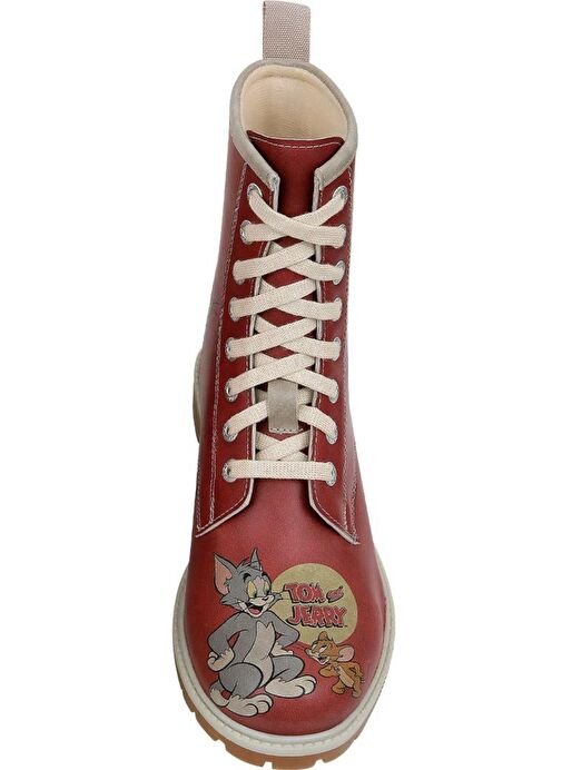 Kadın Vegan Deri Turuncu Uzun Bot - Warner Bros Tom ve Jerry Tasarım - Görsel 6