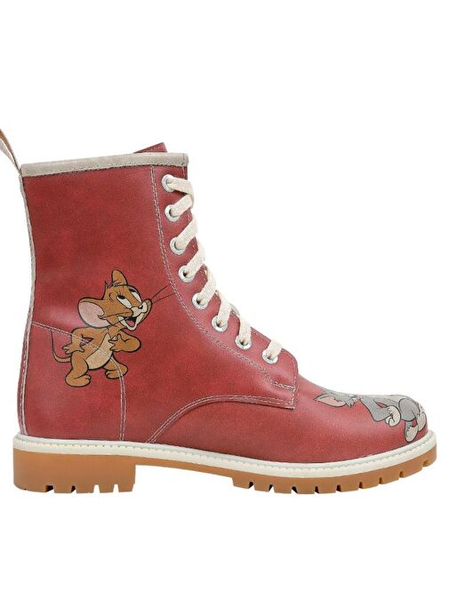 Kadın Vegan Deri Turuncu Uzun Bot - Warner Bros Tom ve Jerry Tasarım - Görsel 5