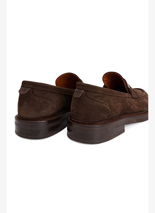 Doğal Deri Koyu Kahverengi Loafer - Görsel 4