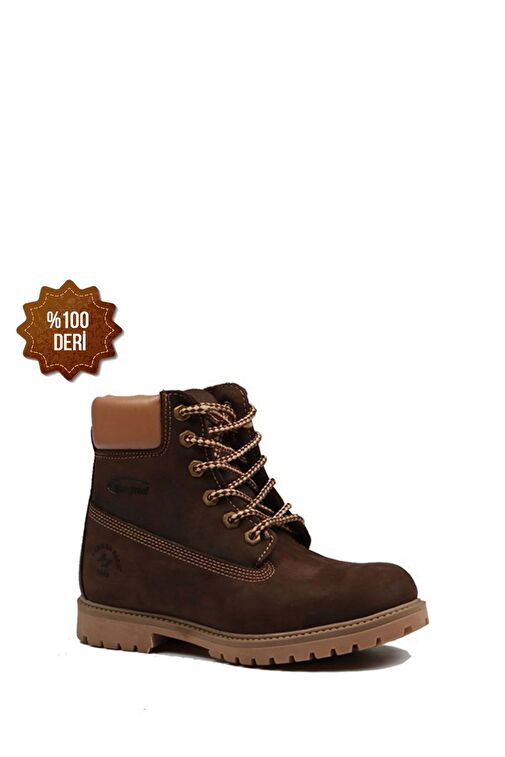 Hammer Jack Hakiki Deri Kahve Crayz Kadın Bot - Görsel 4