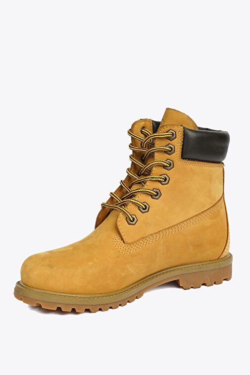 Hammer Jack Hakiki Deri Cat Sarı Nubuk Kadın Bot - Görsel 4