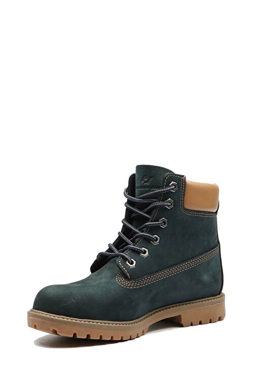 Hammer Jack Hakiki Deri Petrol Mavi Nubuk Kadın Bot - Görsel 3