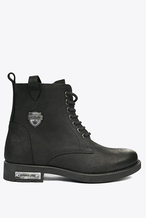 Hammer Jack Hakiki Deri Siyah Yıkama Nubuk Erkek Bot - Görsel 2