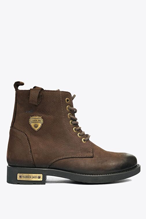 Hammer Jack Hakiki Deri Kahve Yıkama Nubuk Erkek Bot - Görsel 2