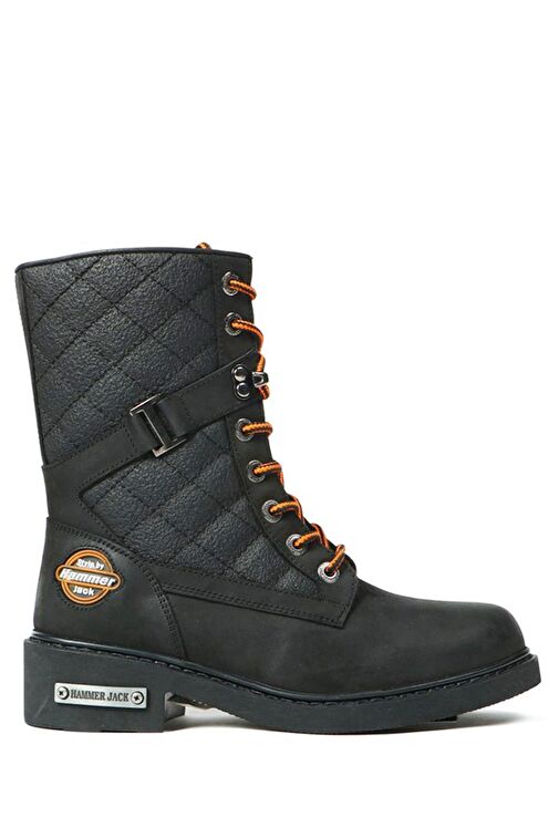 Hammer Jack Hakiki Deri Siyah Kadın Bot - Görsel 2