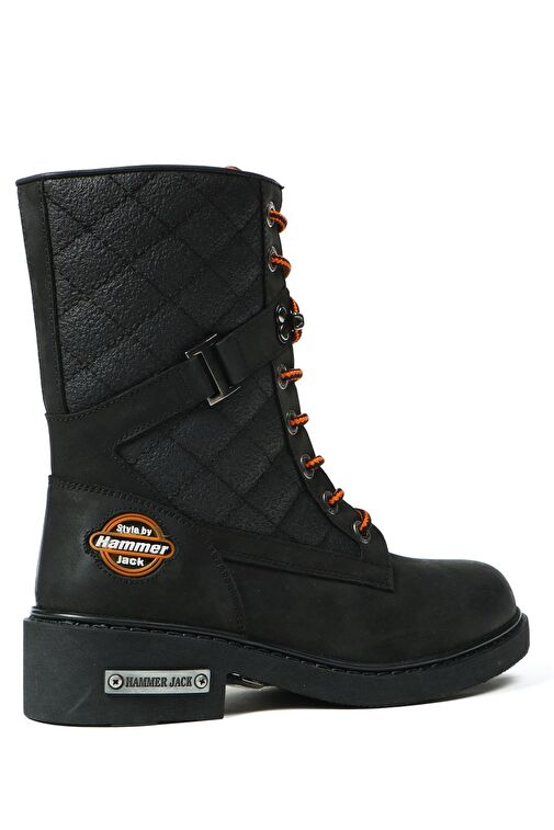 Hammer Jack Hakiki Deri Siyah Kadın Bot - Görsel 5