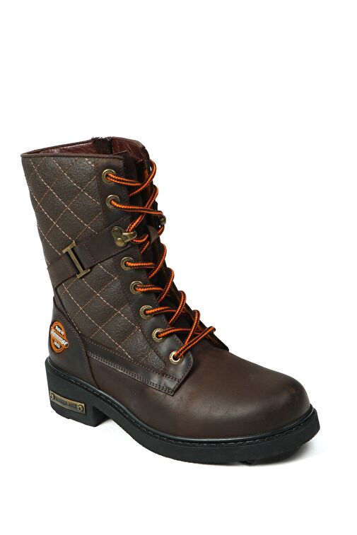 Hammer Jack Hakiki Deri Kahve Kadın Bot - Görsel 3