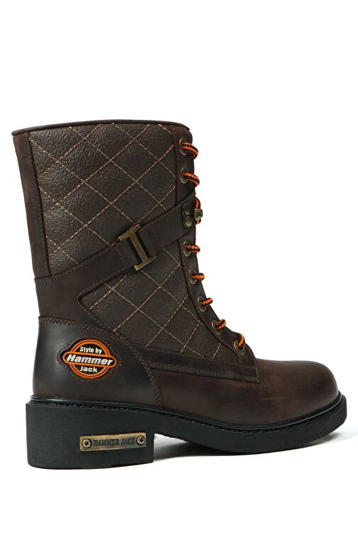 Hammer Jack Hakiki Deri Kahve Kadın Bot - Görsel 5