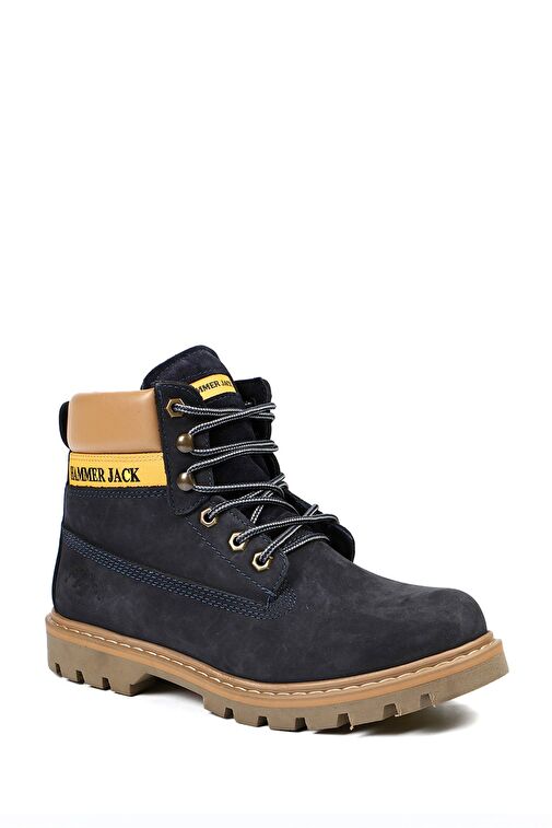 Hammer Jack Hakiki Deri Lacivert Nubuk Erkek Bot - Görsel 3
