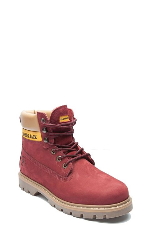 Hammer Jack Hakiki Deri Bordo Nubuk Erkek Bot - Görsel 3
