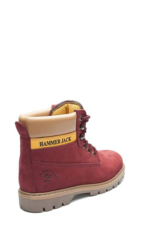 Hammer Jack Hakiki Deri Bordo Nubuk Erkek Bot - Görsel 4