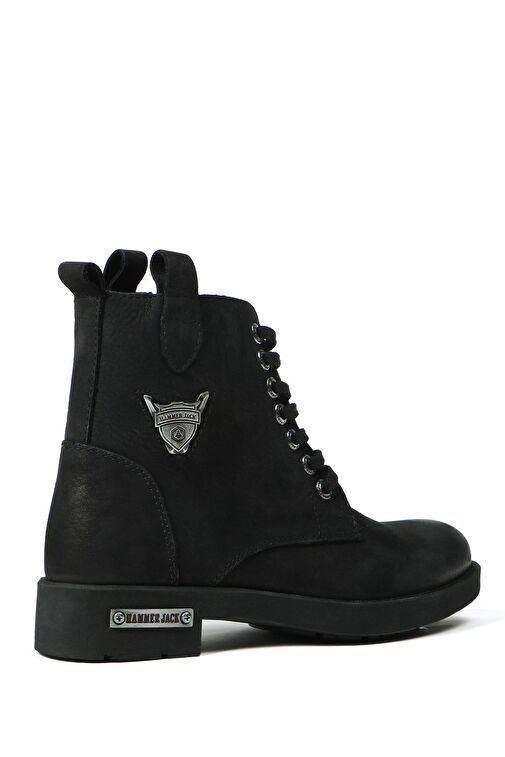 Hammer Jack Hakiki Deri Siyah Nubuk Kadın Bot - Görsel 5