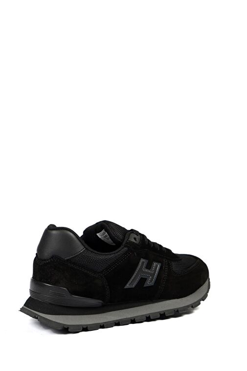 Hammer Jack Peru Hakiki Deri Siyah-Füme Kadın Spor Ayakkabı - Görsel 5