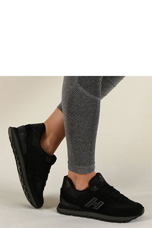 Hammer Jack Peru Hakiki Deri Siyah-Füme Kadın Spor Ayakkabı - Görsel 6