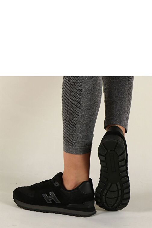 Hammer Jack Peru Hakiki Deri Siyah-Füme Kadın Spor Ayakkabı - Görsel 8