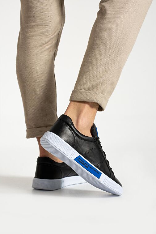 Hammer Jack Basel Hakiki Deri Siyah Toscana Erkek Günlük Ayakkabı - Görsel 5