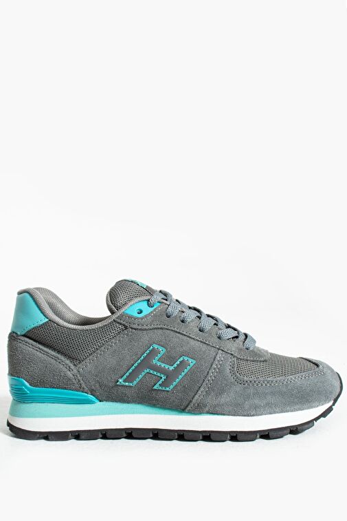 Hammer Jack Peru Hakiki Deri Gri - Turkuaz Kadın Spor Ayakkabı - Görsel 2