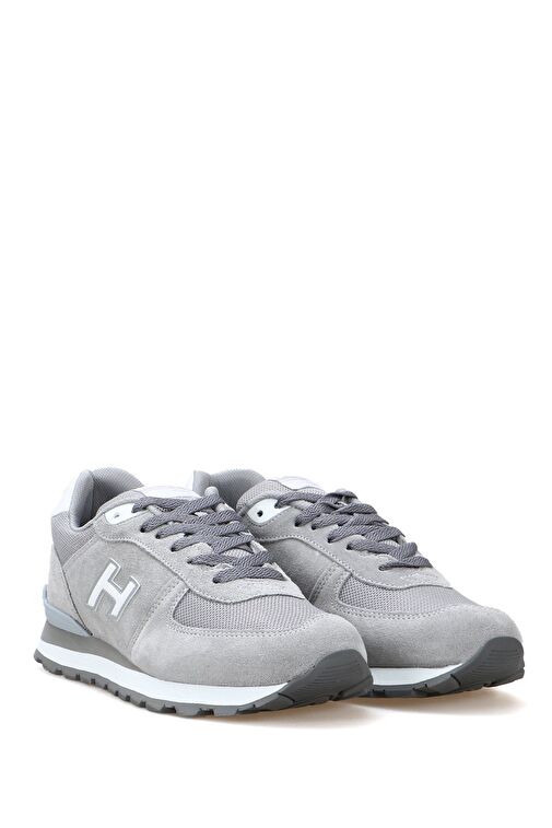 Hammer Jack Peru Hakiki Deri Gri - Beyaz Kadın Spor Ayakkabı - Görsel 4