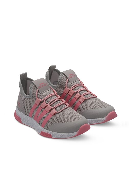 Slazenger EBBA I Kız Çocuk Sneaker Ayakkabı Gri / Pembe - Görsel 3