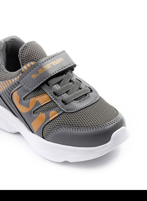 Slazenger KING Erkek Çocuk Sneaker Ayakkabı Koyu Gri / Turuncu - Görsel 5
