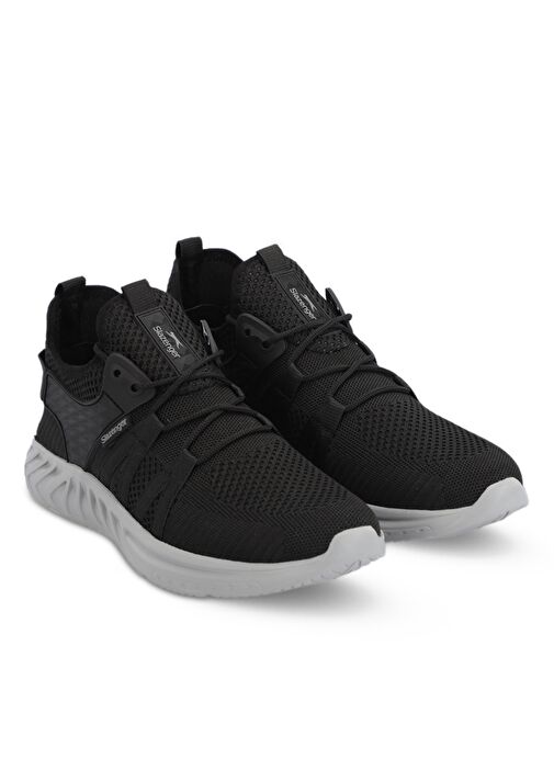 Slazenger GABRIEL IN Erkek Sneaker Ayakkabı Siyah / Koyu Gri - Görsel 3