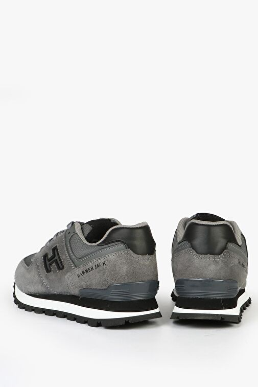 Hammer Jack Chile Hakiki Deri Gri Siyah Kadın Spor Ayakkabı - Görsel 5