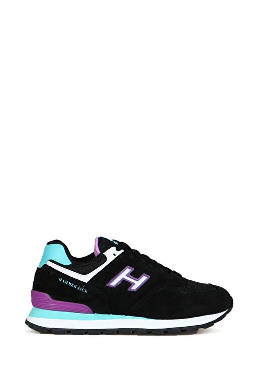 Hammer Jack Chile Hakiki Deri Siyah-Lila Kadın Spor Ayakkabı - Görsel 2