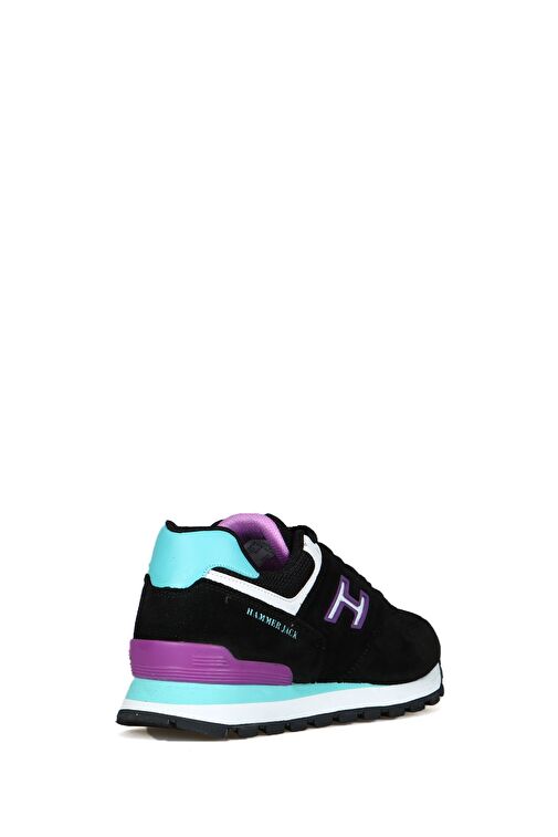 Hammer Jack Chile Hakiki Deri Siyah-Lila Kadın Spor Ayakkabı - Görsel 4